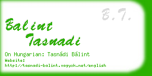 balint tasnadi business card